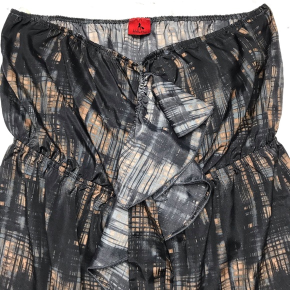 Hello Miss Printed Strappless Ruffle Short Dress - Picture 3 of 7